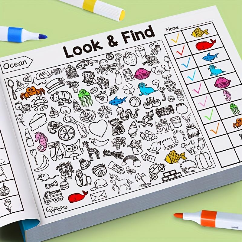 Children'S Interactive Find And Find Coloring Book - Find Games, Hidden Object Pictures And Matching Exercises, Improves Concentration And Fine Motor Skills, Christmas Gift, Paper Material, No Batteries Required, Educational Playtime, Fun Design.