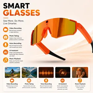 Outdoor Cycling Smart Glasses with 8mp Camera, HD Video Recording, Anti-Shake Feature, Mini Recorder Goggles for Men
