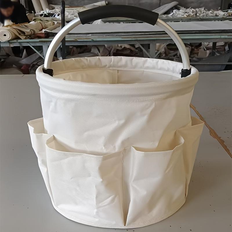 17L Cleaning Caddy with Handle, Cleaning Supply Caddy Foldable Cleaning Caddy Cleaning Products Organizers Portable Cleaning Bucket Organiser for Storing Towels Laundry Room Organiser