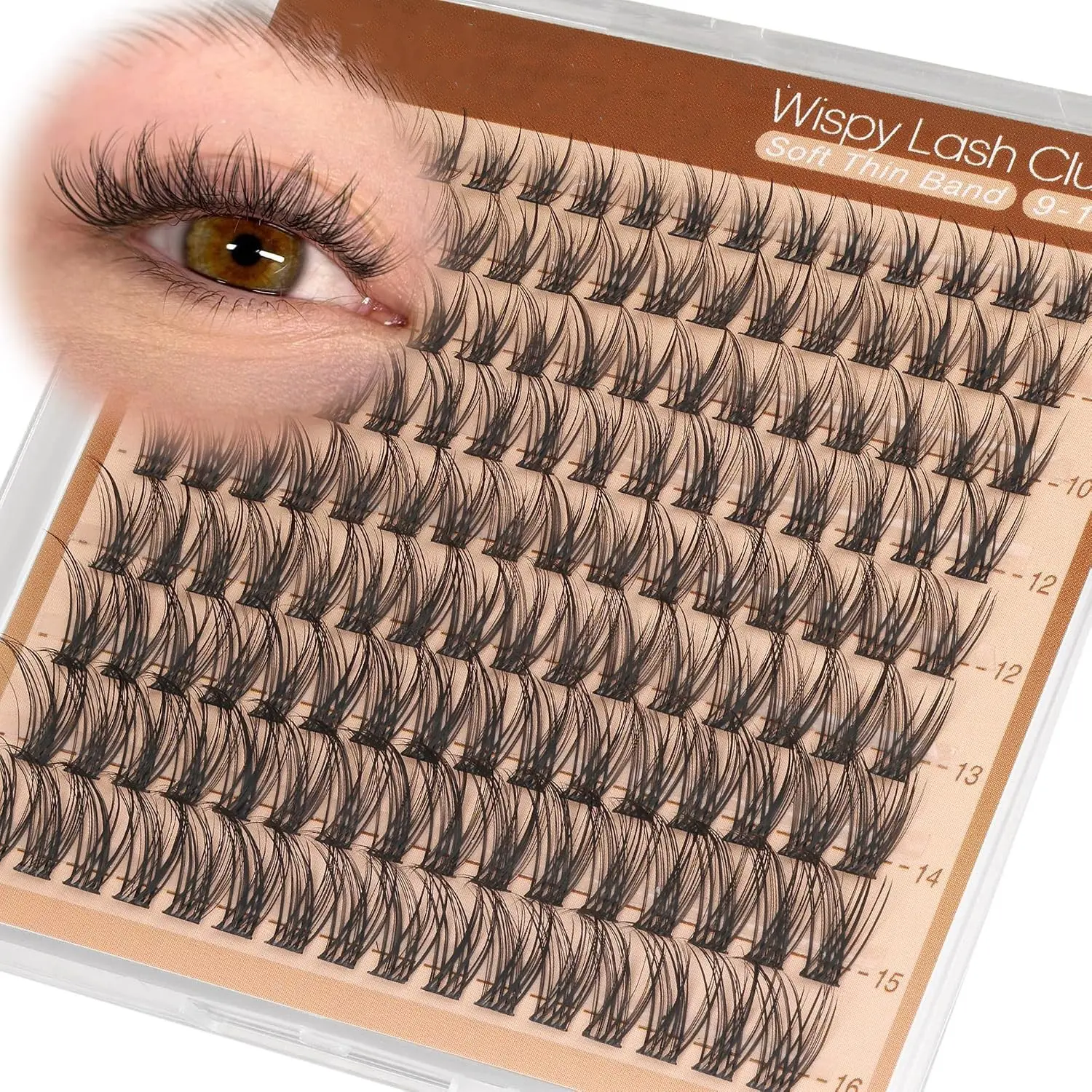 Comic Fine Curl Eyelash Clusters, Natural Fluffy Soft Lashes, 9-16mm Mixed Lightweight DIY Lashes, Suitable for Daily and Cat Eye Makeup