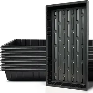 Growing Trays, 1020 Plant Nursery Trays Heavy Duty Seed Starter Flat Seedling Tray for 72/128 Cell Plug Tray Transplant Growing Microgreens (21"×11", 10 Pack, 1.6" Deep, Without Holes)