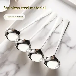Spoon Stainless Steel Modern Simple Style Thickened Deepened Flat-Bottom Spoon Soup Spoon