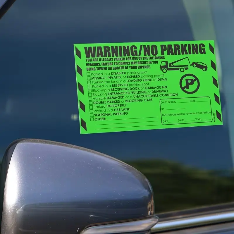 20/10/5pcs Parking Violation Stickers Nonremovable – Green Multi-Purpose – No Parking Stickers – Bad Parking Stickers – Super Adhesive Warning Stickers for Towing Parking Cars