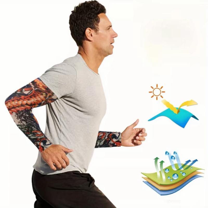 10pcs  Fake Temporary Tattoo Sleeves Slip on Arm Sunscreen Body Art Arm Stockings