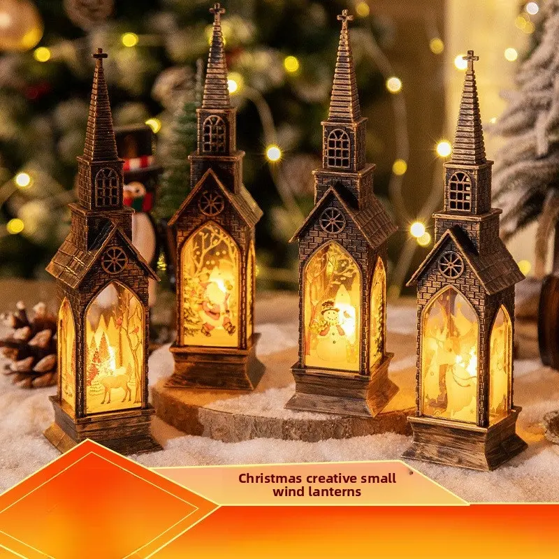 Creative Night Light, Electronic Candle Lamp, Christmas Decoration, Glowing House Ornament, Perfect Gift for Kids' Christmas