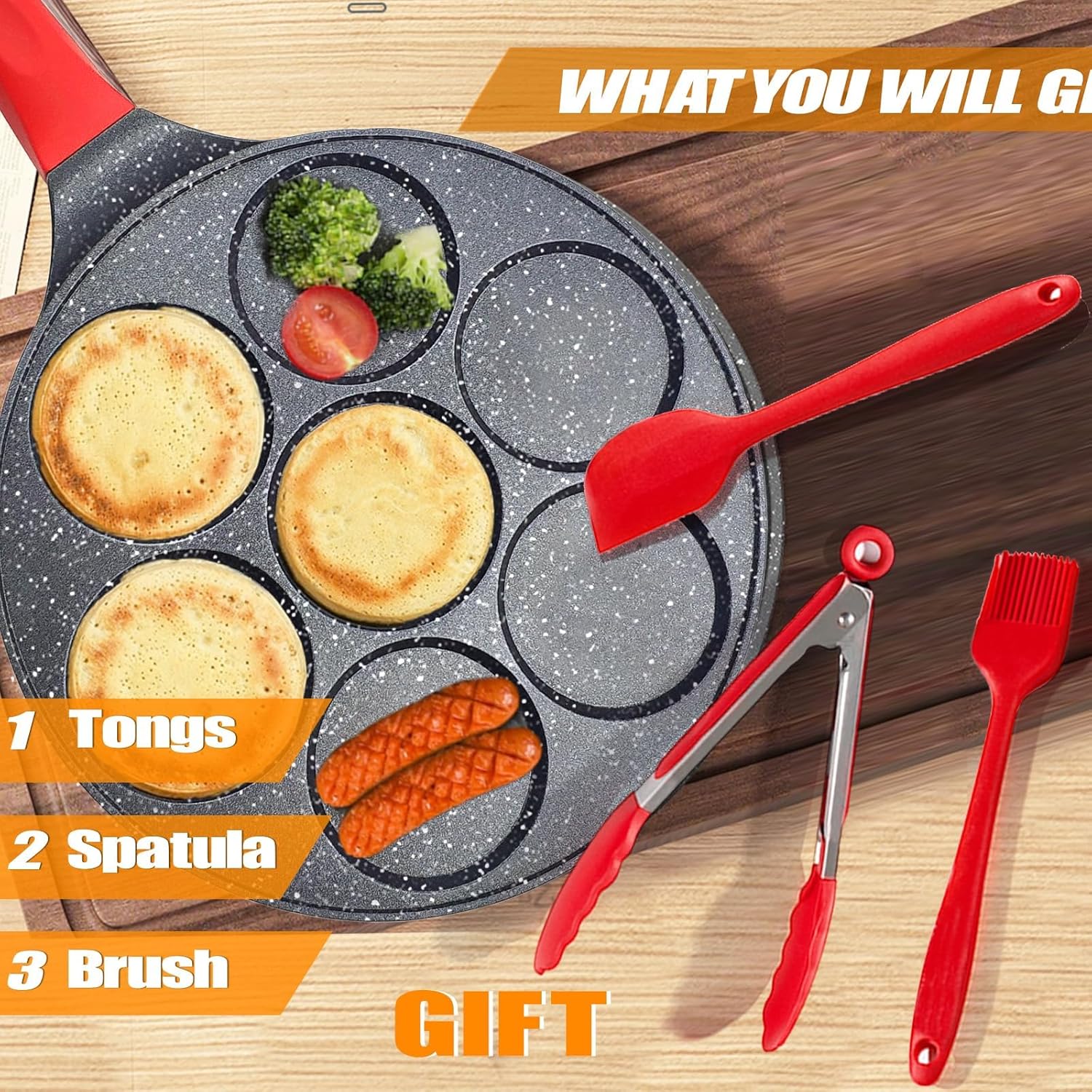 Egg Frying Pan, Pancake Maker, Egg Cooker Pan, Omelet Mini Pancake Pan, Nonstick 7 Egg Skillet  Dollar Pancake Pan Egg Maker