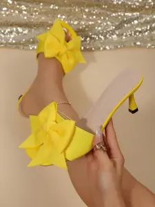Summer Fall Women's Bow High Heel Sandals, Fashion French Stiletto Shoes, Perfect for Dates, Shopping, Business, Parties