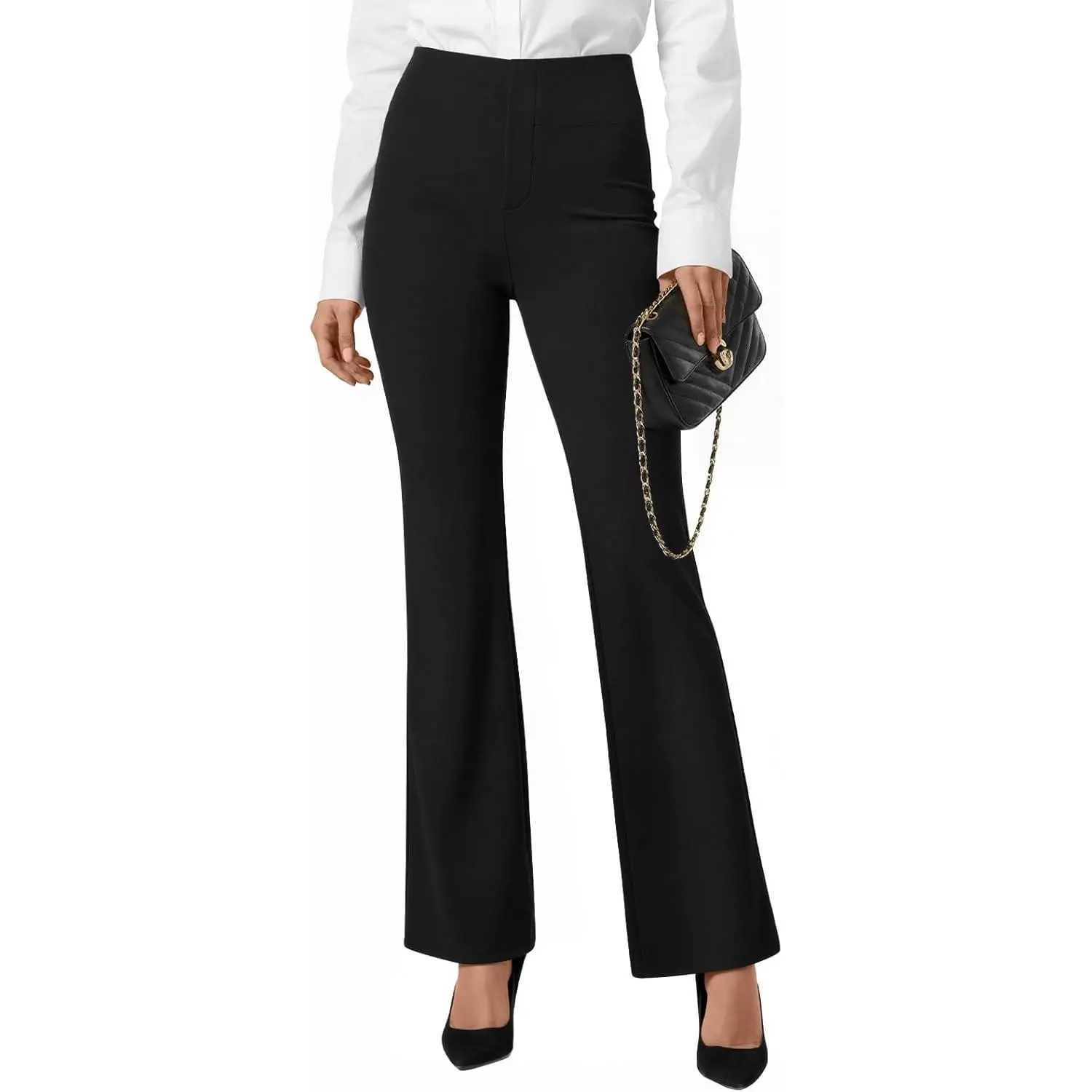 Women Dress Pants Business Casual Stretchy Work Trousers with Pockets Dressy Slacks Bootcut Yoga Flare Legging