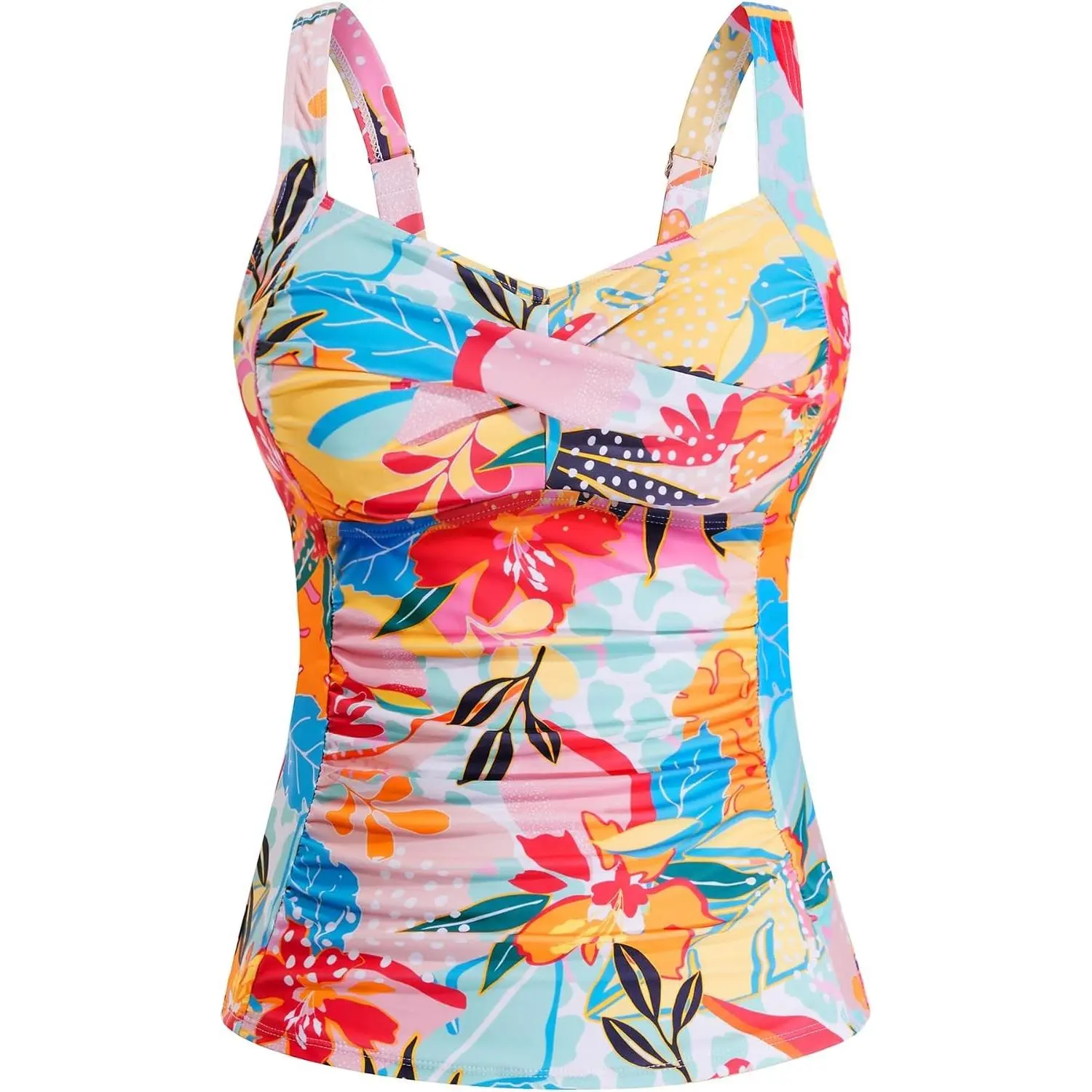 Underwire Tankini Tops for Women - Tummy Control Swim Top Only 2025 Twist Front Bathing Suit Top No Bottom
