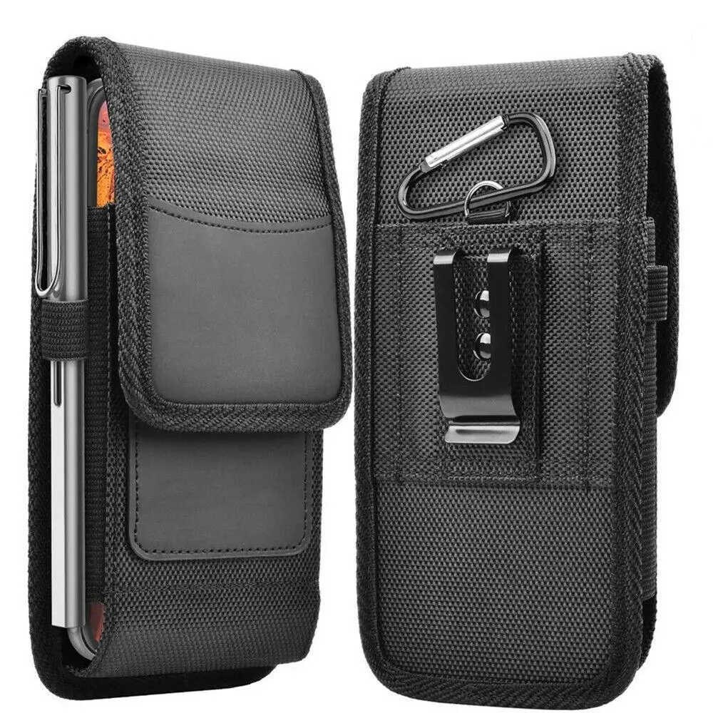 Extra Large Tactical Waist Bag - Casual, Lightweight, Scratchproof PU Leatherette Belt Clip Holster with Magnetic Flap, Velcro Hook-and-Loop Shockproof Phone Pouch for iPhone, Samsung, Men's Work & Camping Home Organizer Storage Bag, Casual Waist Bag