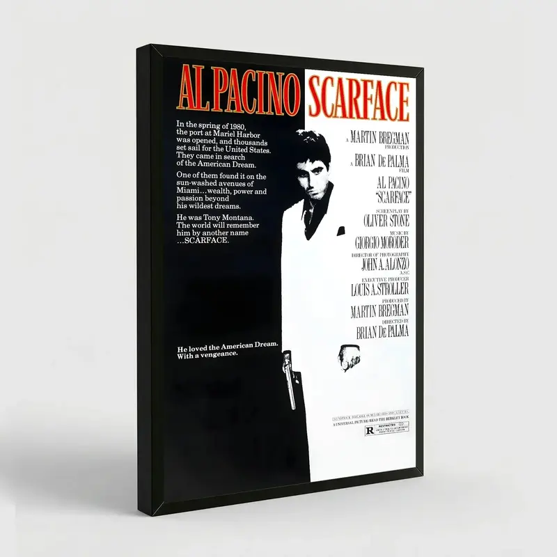 Scarface - Movie Poster,Tony Montana Quote Movie Canvas Print,Movie Made Posters Canvas Print Wall Art Home Decor Photo Room