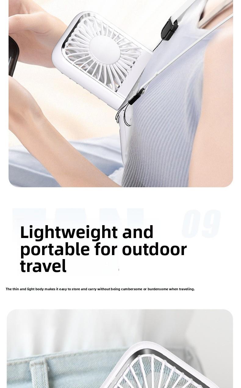 tylish and versatile personal fan with digital display, foldable design, and dual-use for neck hanging or handheld. Built with ice compress cooling technology, USB rechargeable, ultra-portable for outdoor, travel, office and daily use. Low noise, strong w