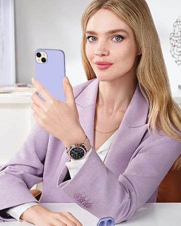 Compatible with iPhone 14 Case, Liquid Silicone Case [with 2X Screen Protectors], Full Body Shockproof Protective Cover Slim Thin Phone Case for iPhone 14 6.1 inch, Stone