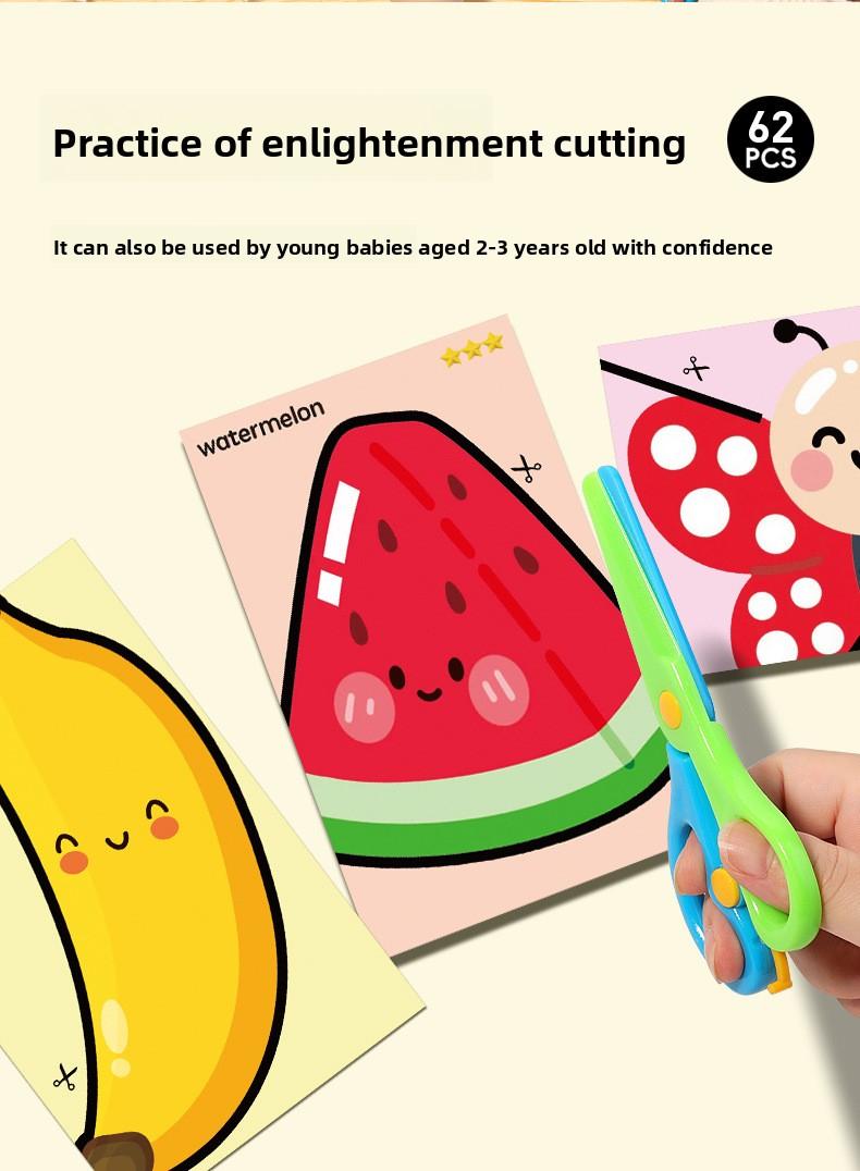 Children's Handicraft Paper Cutting Fun Origami Set for Toddlers Safe Plastic Scissors Parent-Child Interactive Educational Early Learning Toy