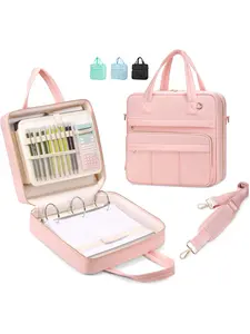 Zipper Binder | 3 Inch O-Ring, 600 Sheet Capacity Trapper Keeper with Shoulder Strap & Handle, Binder Bag with Multiple Storage Pockets, Fits 13" Laptop