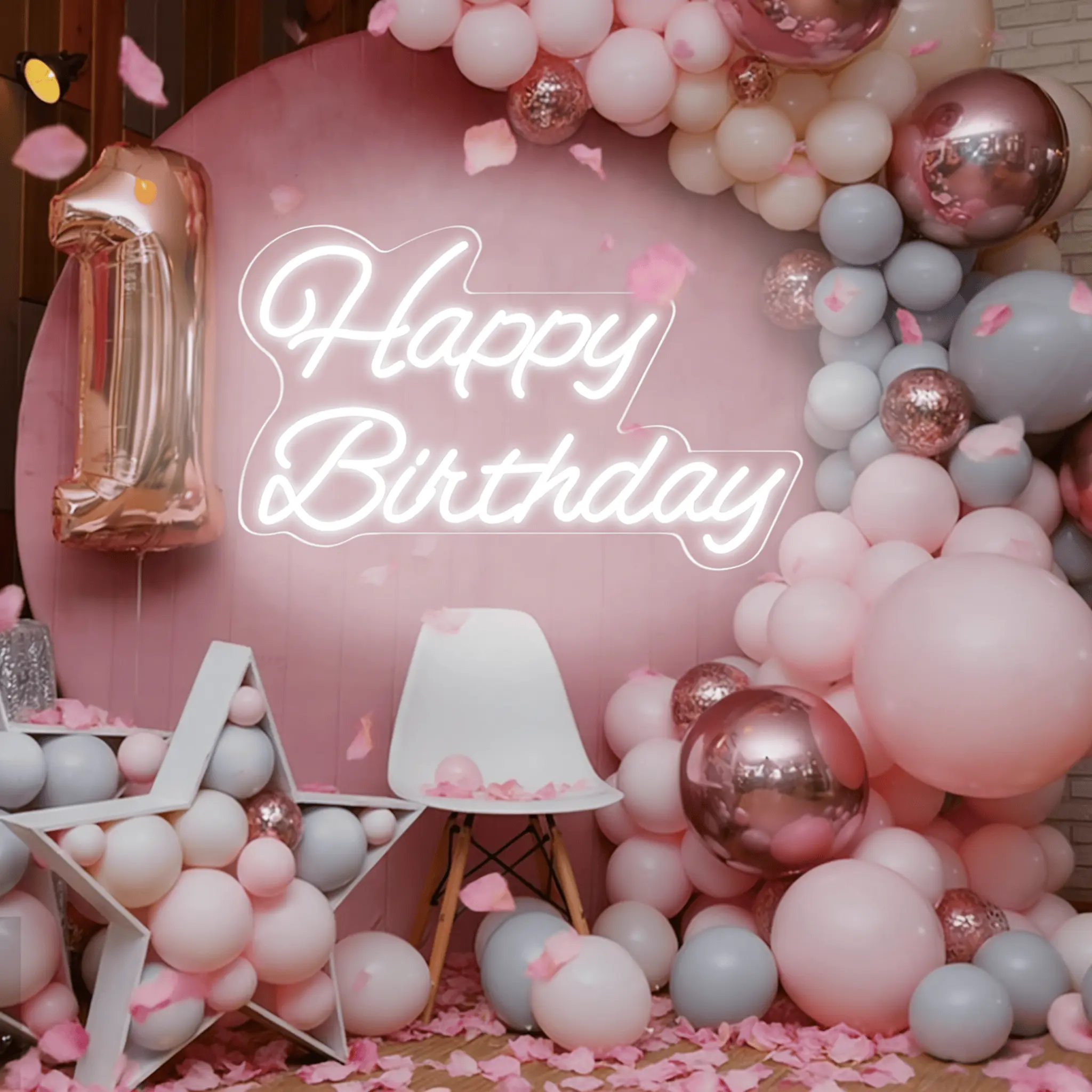 white happy birthday led sign3（20inch）