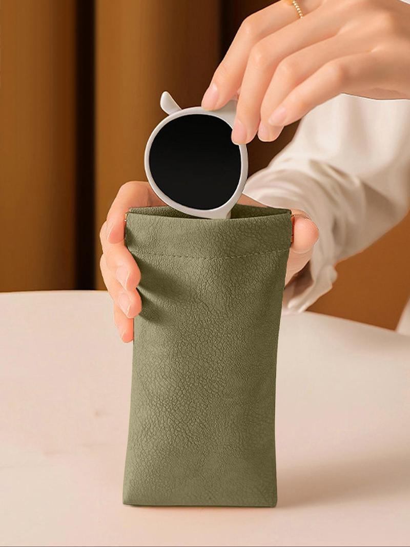 Solid Color Soft Pu Sunglasses Case, 2024 New Style Portable Pu Leather Glasses Case, Anti-scratch Glasses Storage Bag, Eyewear Accessories for Women and Men, Portable Sunglasses Organizer, Glasses Holder