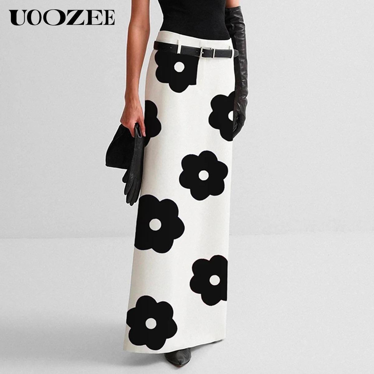 UOOZEE Women's 2026 New Autumn Spring Old Money H-Shaped Basic Womenswear Maxi Skirt, Minimalist Solid Loose Fit Zipper Elegant Daily Outings Date Night Outfit, Commuting Bottoms with Pockets