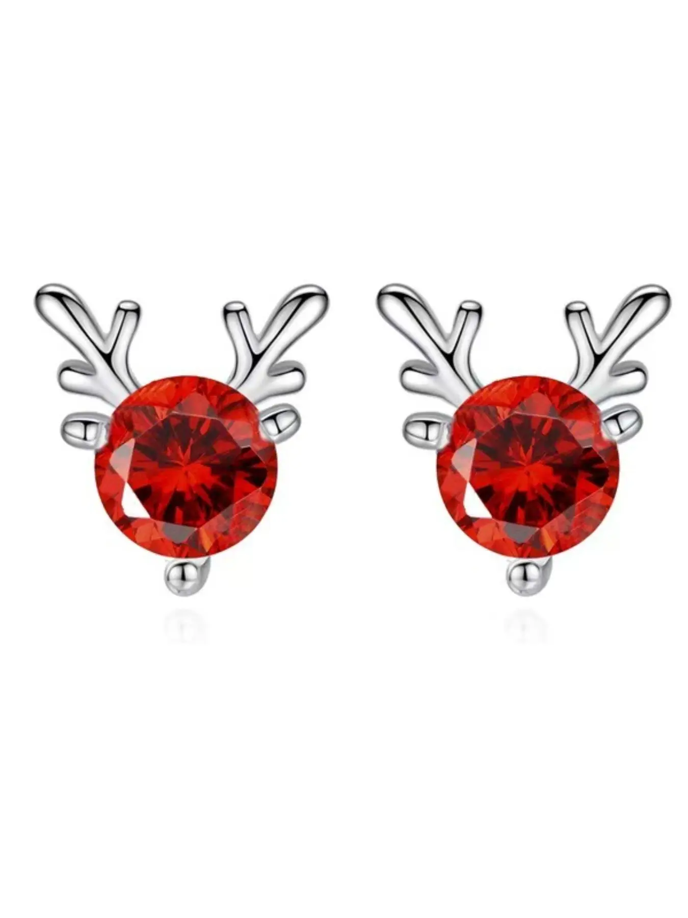 Elegant Deer Antler Earrings for Women, Korean Style Fashion Jewelry, Small Size Rhinestone Ear Studs, Perfect Gift for Festive Occasions