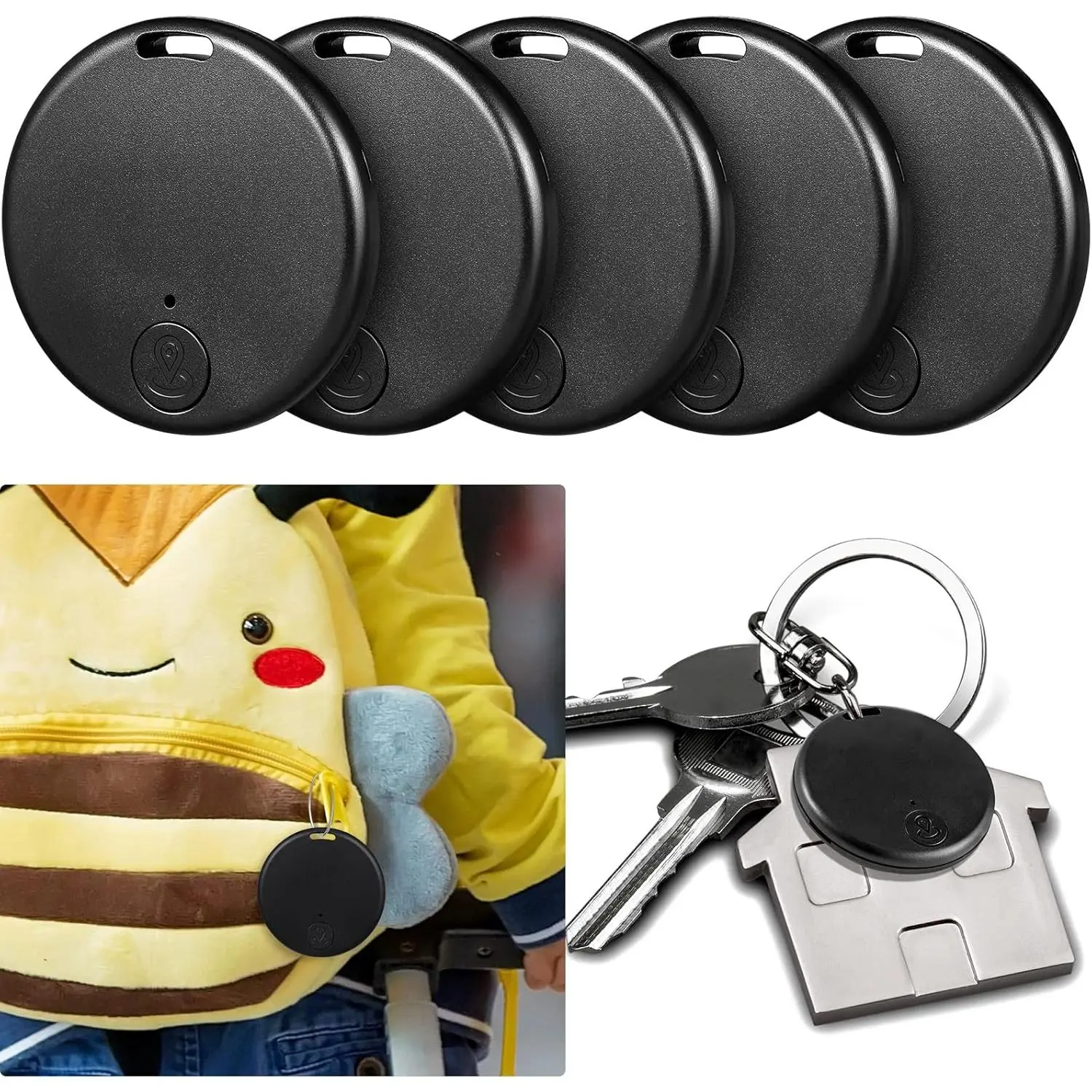 5 Packs Smart Tracker Tag Item Finder Portable GPS Tracking Mobile Tracking Anti Loss Smart Device Key Finder Locator with Sound for Bags Wallets Backpacks Pets Keys Luggage(Classic)