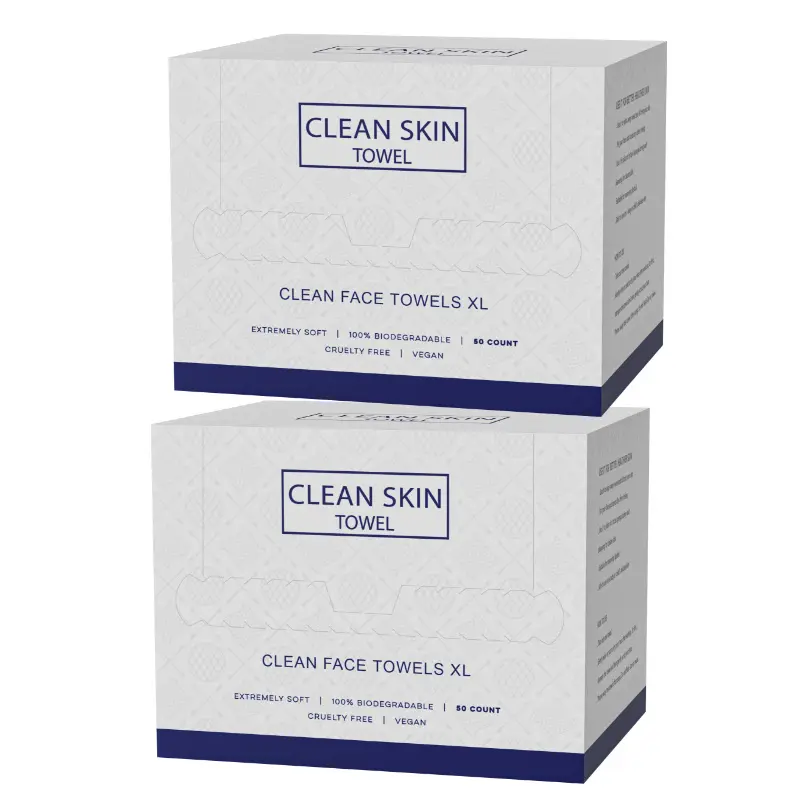 Boxed Disposable Facial Towels, Pull-Out Soft Cotton Wipes, Thick Absorbent Embossed Pattern Face Cleansing Cloths for Makeup Removal & Skincare