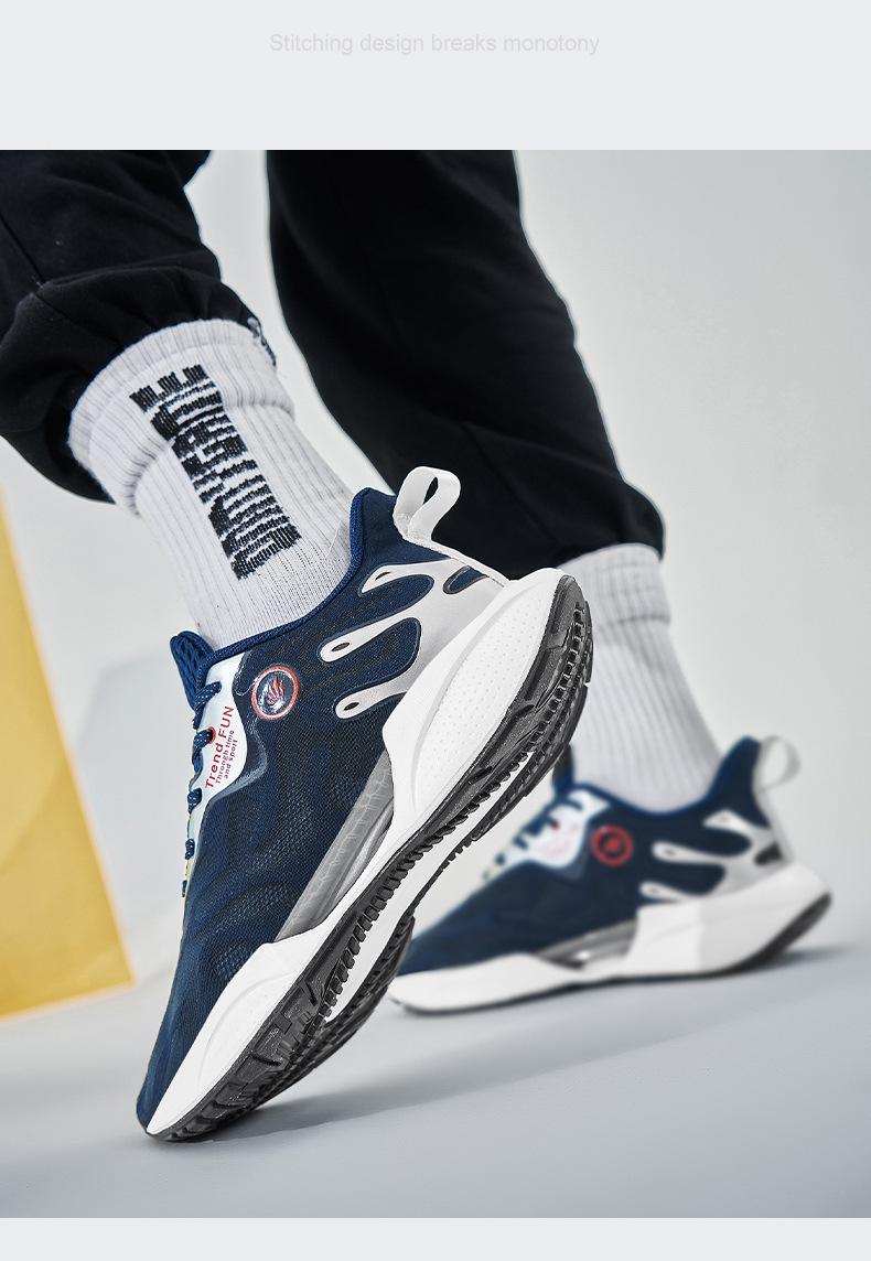 Men's Summer Fashion Trendy Lace-Up Running Shoes, Mesh Men's Shoes, Thick-Soled Comfortable Low-Top Sneakers