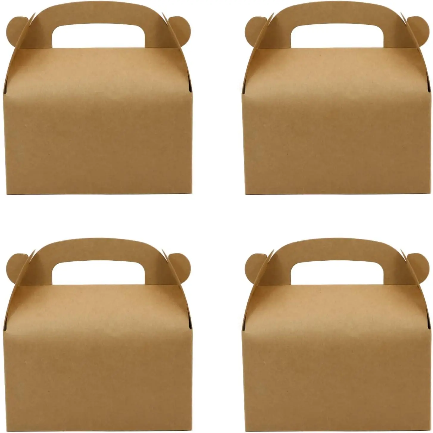 24 count Brown Party Favor  Boxes Goodie Paper Box with Handles | Candy Gable  Boxes  for Birthday, Babyshower, and Any Fun Party