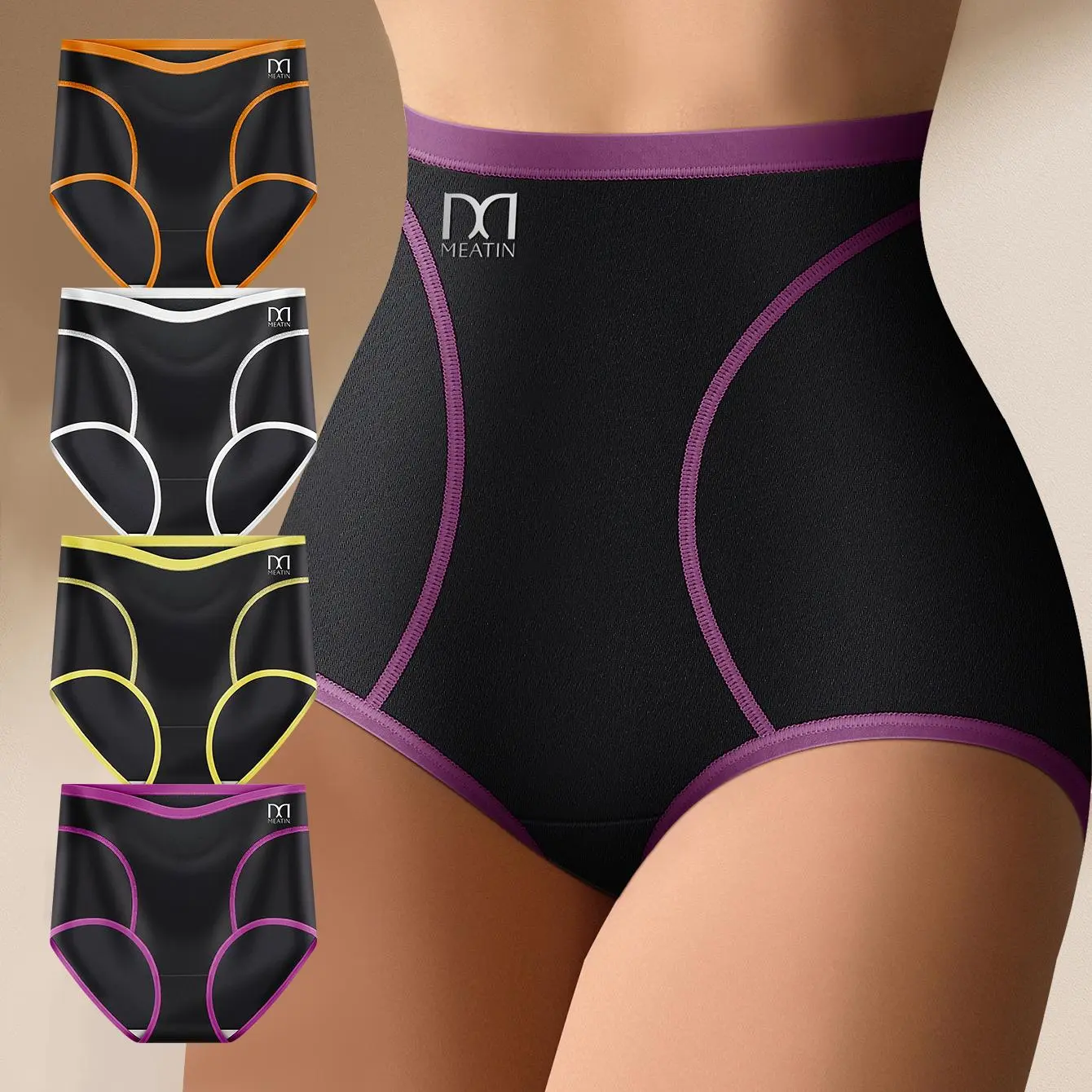 QUASTI 4pcs Comfy Chic Colorblock Briefs, Soft & Comfortable Fabric, Basic Women's Lingerie & Underwear, Everyday Basic Essential for Comfort and Confidence summerwins