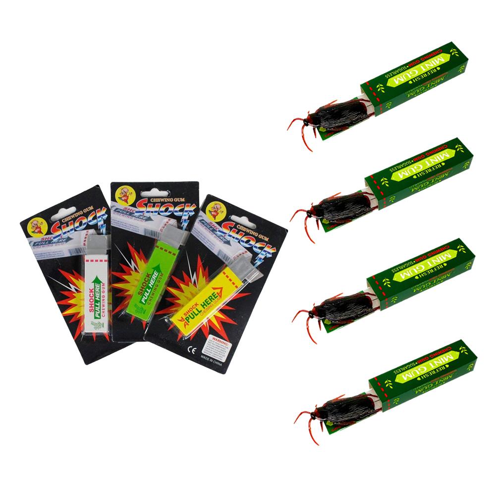 Funny Prank Kit 3PCS/5PCS/7PCS – Gag Gum Set with Trick Lighter, Surprise Pen & Novelty Props – Party Gift Set