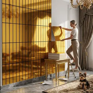 Self-Adhesive 3D Grid Wall Stickers, Easy Peel PVC Mirror Reflective Gold Silver Foil Texture, TV Sofa Entryway Living Room Bedroom Decor, Thick Large Roll, DIY Removable, Single Person Installation