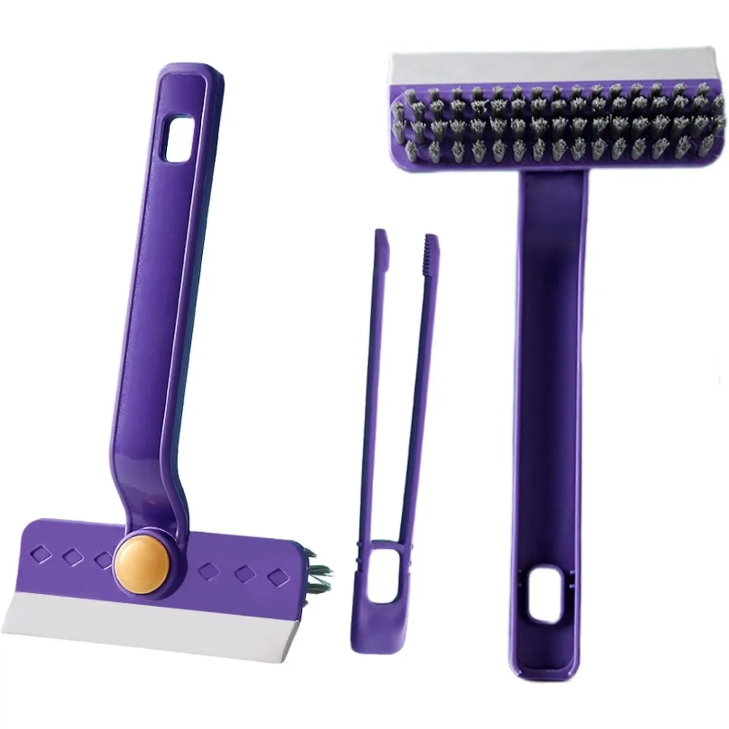 Kitchen/Bathtub Multifunctional Cleaning Brush with Stiff Bristles/Scraper | V-shaped versatile sink brush for Kitchen Sink, Bathroom Tub, Glass Stove Top, Tabletop, and Hard-to- Floor Crevices