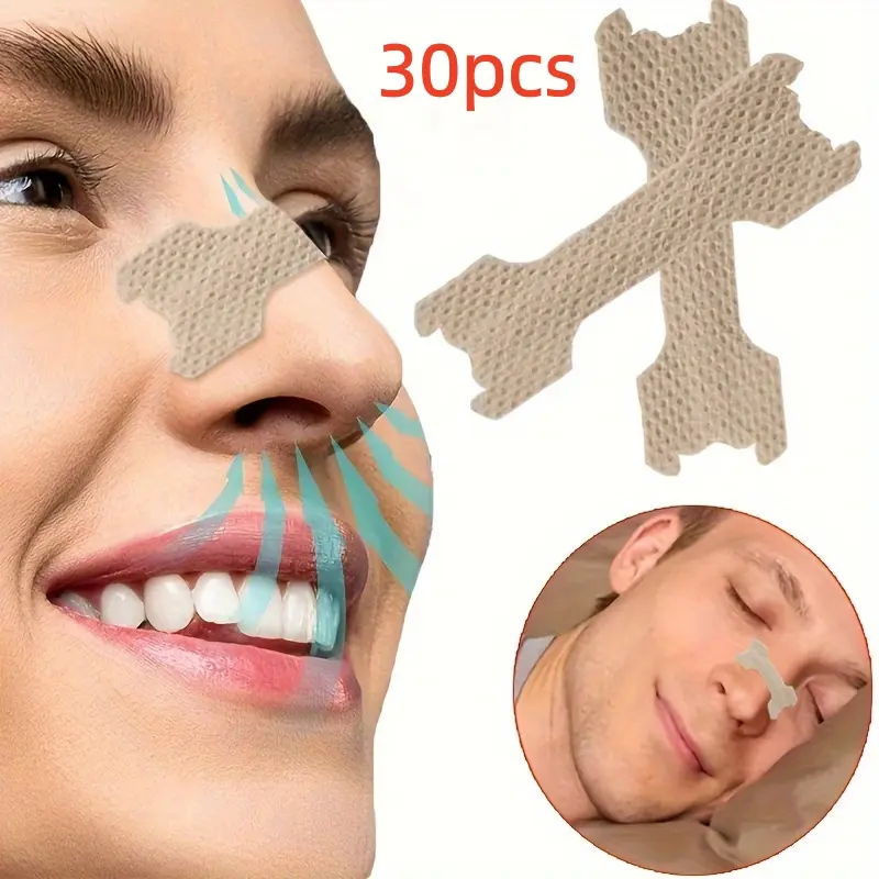 30pcs Breathable Nasal Strips, and Transparent Colors Available, Anti-Snoring Stickers, Nose Strips For Breathing, Smooth Breathing, Enjoy Peaceful Nights