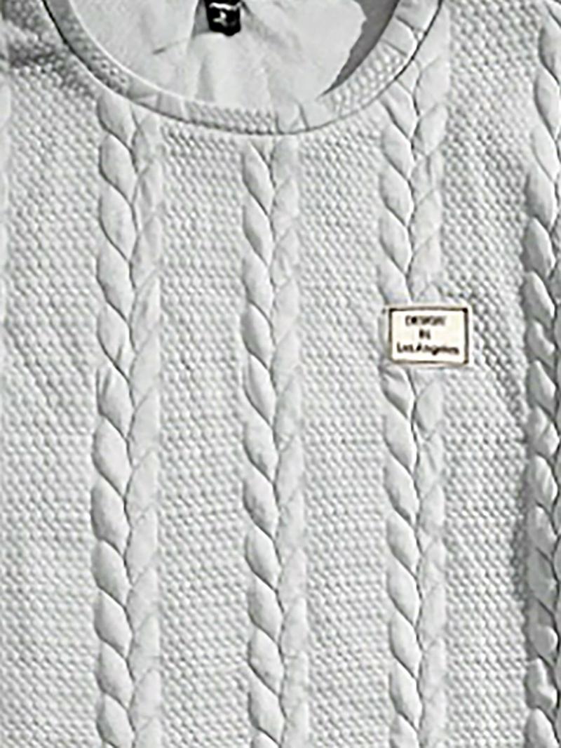 Men's Solid Textured Patched Tee & Drawstring Waist Shorts Set, Regular Fit Casual Round Neck Short Sleeve T-shirt & Pocket Shorts, Men's Summer Clothes