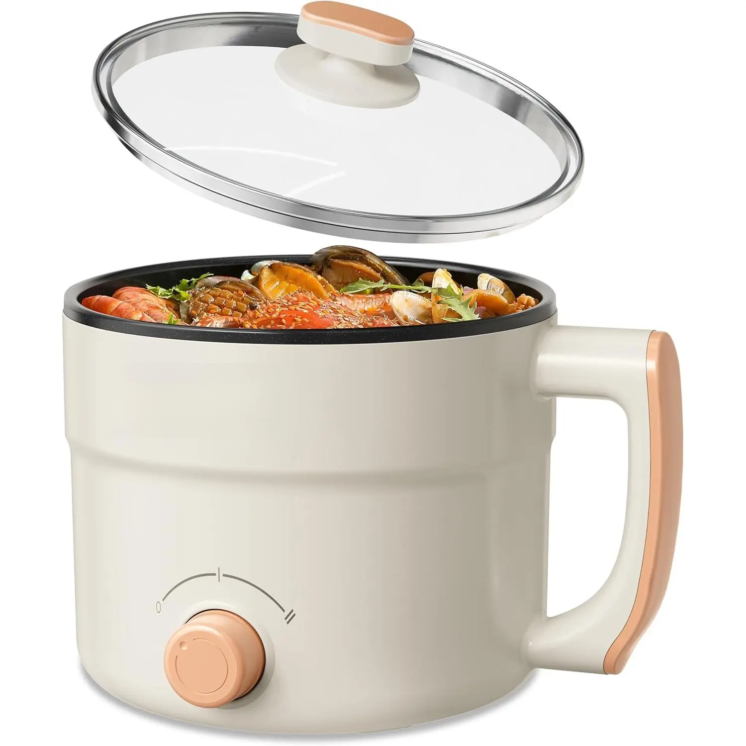 1.5L Electric Hot Pot - Mini Portable Non-Stick Noodle Cooker, Noodle Cooking Pot with Overheat Safe & Boil-Dry Guard, Ideal for Dorm & Office Use, Festive Travel Gift (Home & Party Supplies)