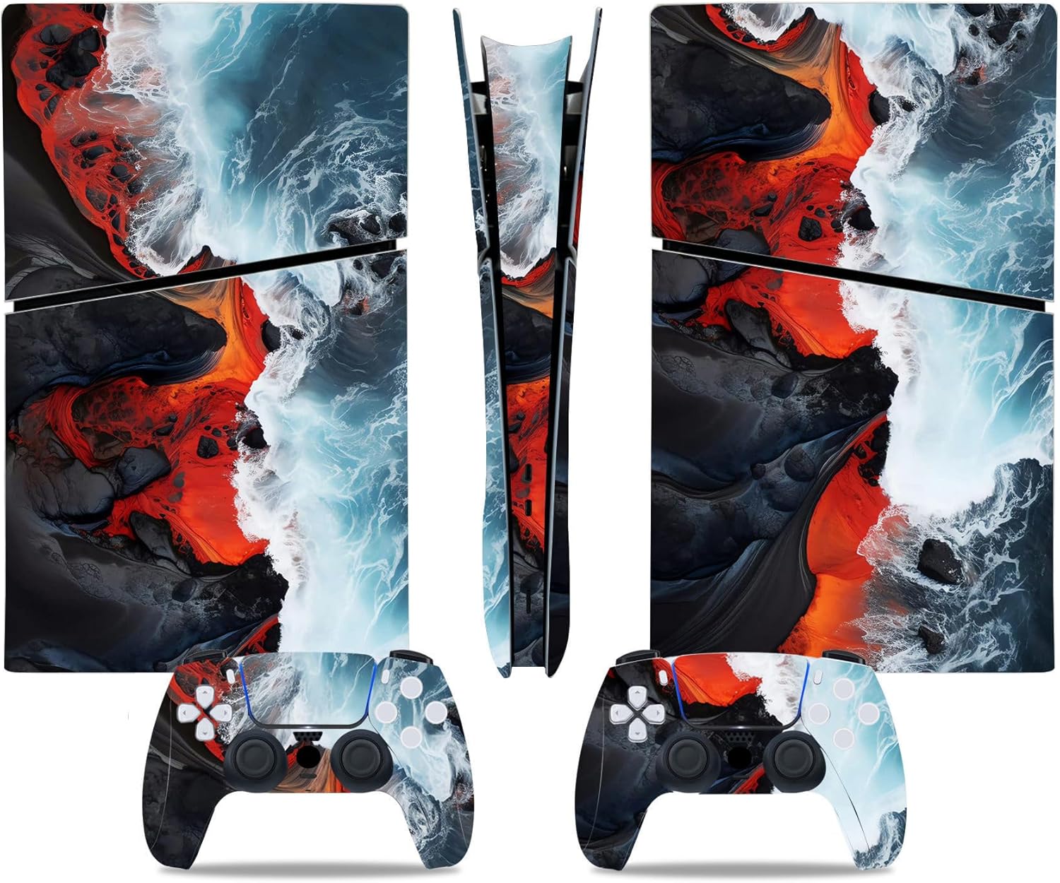 Console Skin for PS5 Slim, Vinyl Decal Cover Wrap for Digital Edition Controller (Pink)