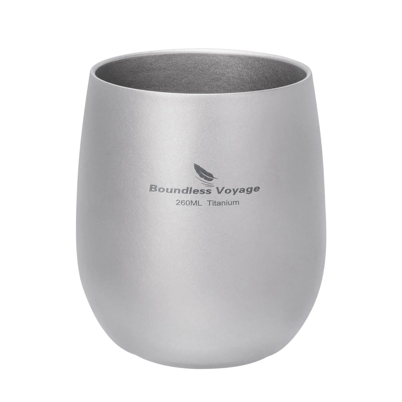 Boundless Voyage Titanium Double Wall Cup, Anti-Scald Reusable Drinking Coffee Tea Water Mug for Outdoor Office Home 260ml