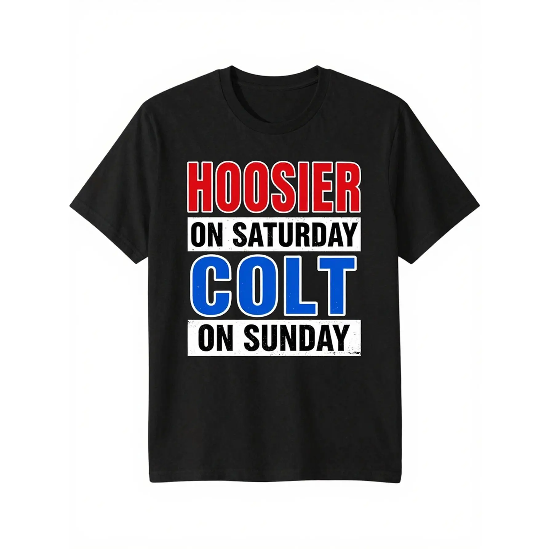 [100% Cotton] 100% Cotton Fun Indiana Saturday Colts Sunday Sports Fans T-Shirt Vintage Casual Shirt with Indiana and Colts Printed Double Needle Binding Machine Washable Suitable for Games and Casual Attire Unisex T Graphic Streetwear Menswear Basic Soft