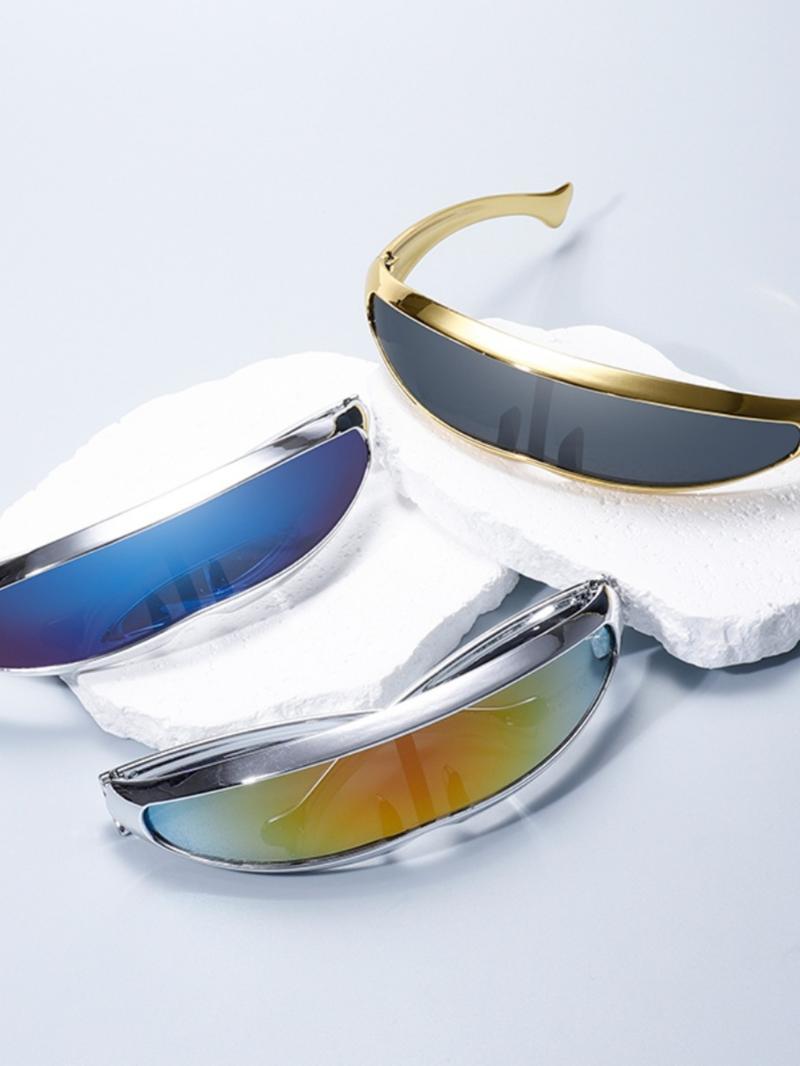 Unisex Future Technology Style Sunglasses, Trendy Casual Flat Top Frame Sunglasses for Everyday Use, Fashion Accessories for Outdoor Activities