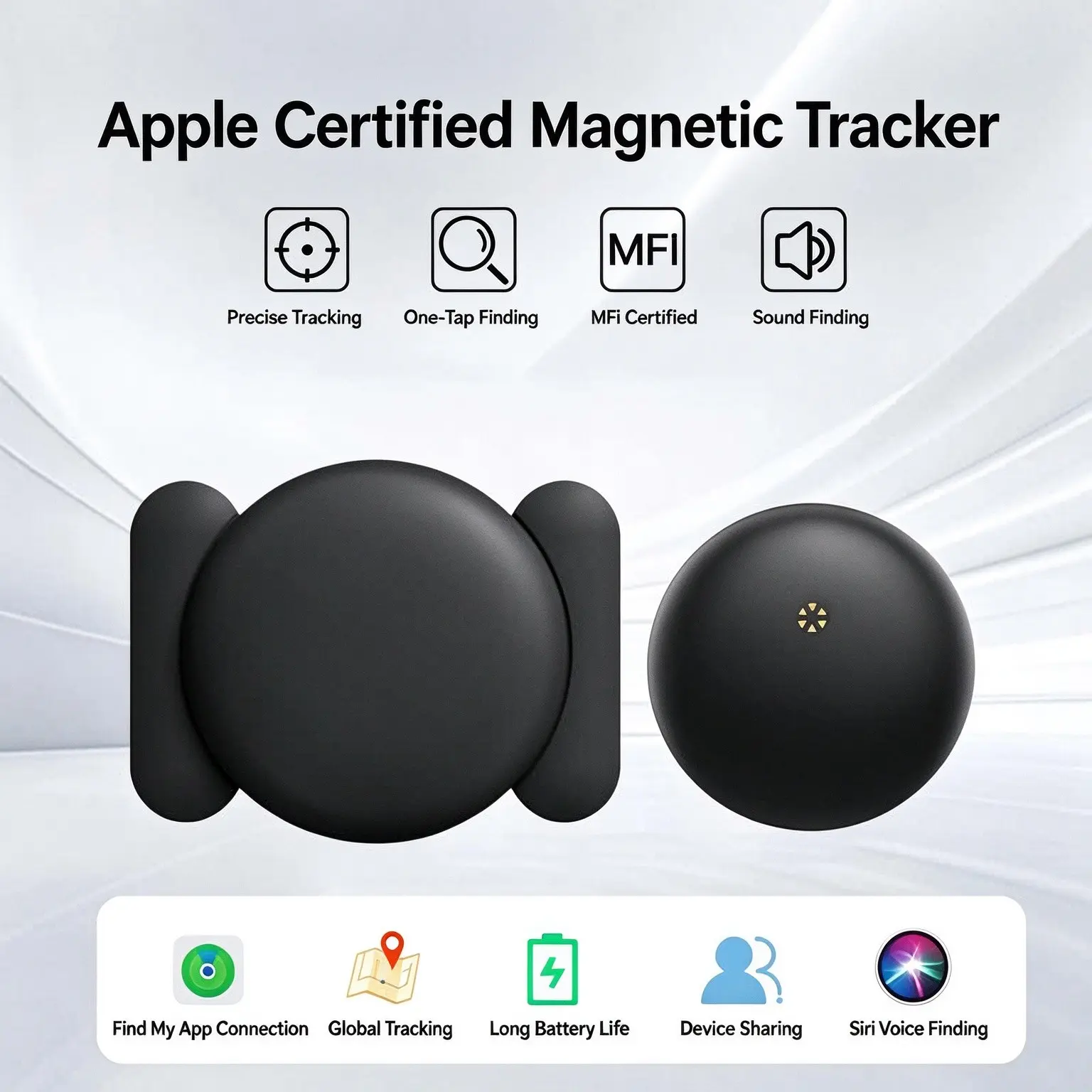 Hidden Magnetic Mini Smart GPS Tracker, Remote Control, No Subscription, Real-Time Tracking for Vehicles, Kids, Pets, iOS Compatible