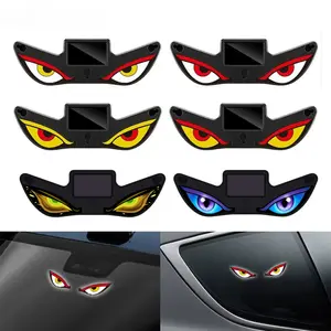Solar Powered Car Neon Light Wireless Cool DEMON EYE Led Ambient Light Suction Cup USB Rechargeable Atmosphere Breathing Lamp