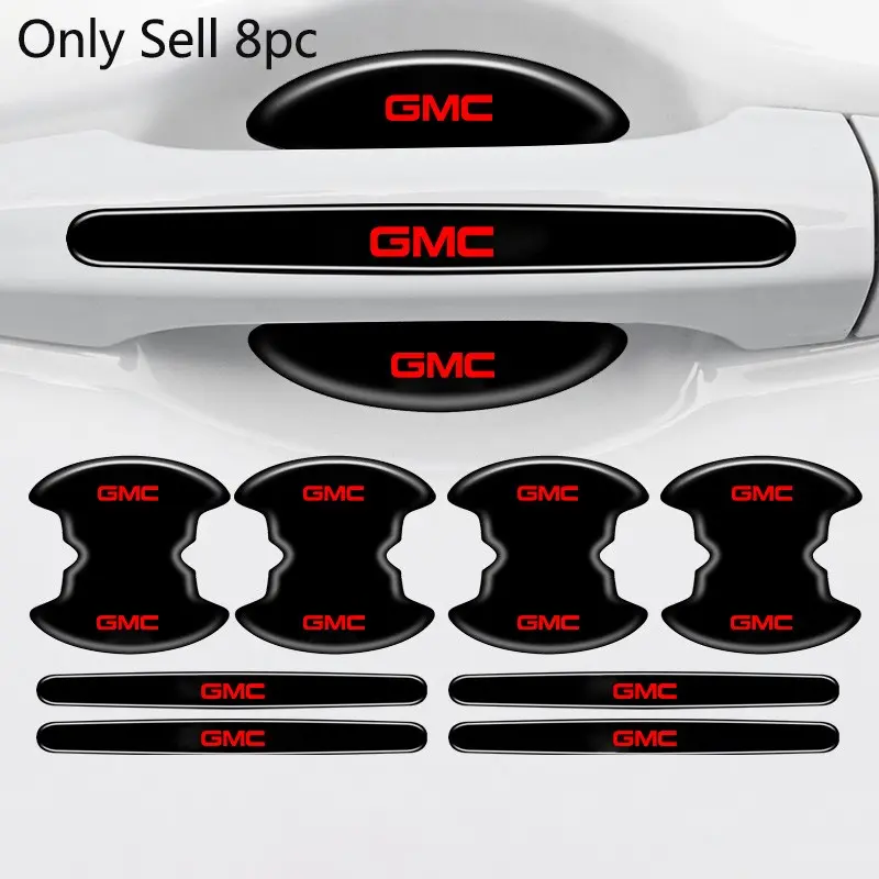 8pc Car Stlying Door Handle Bowl Anti-scratch Protective Stickers For GMC Terrain Sierra 1500 Yukon Acadia Savana Hummer Granite H3 Jimmy Auto Interior Accessories Car Styling Decals Automobile Decals
