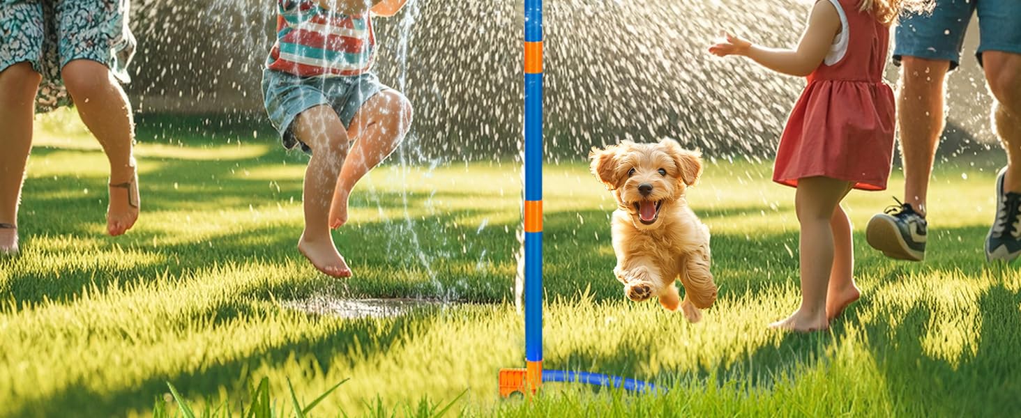 Windmill Sprinkler Toy for Kids 57" 360° Rotating Outdoor Water Spray with 36 Splash Holes Safe ABS Plastic Fun Backyard Lawn Sprinkler for Toddlers Boys Girls Pets Garden Watering Fun