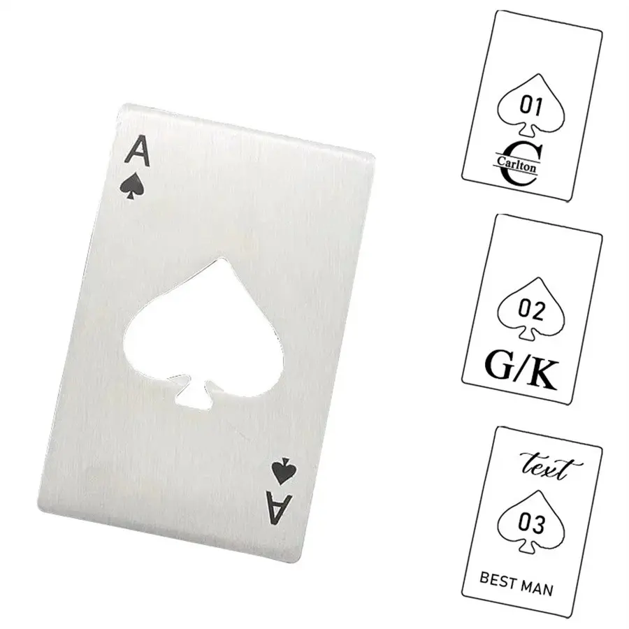 Creative Card Poker Set, Stainless Steel Design, Perfect Gift Idea, Ideal Companion Accessory, Bottle Opener Tool