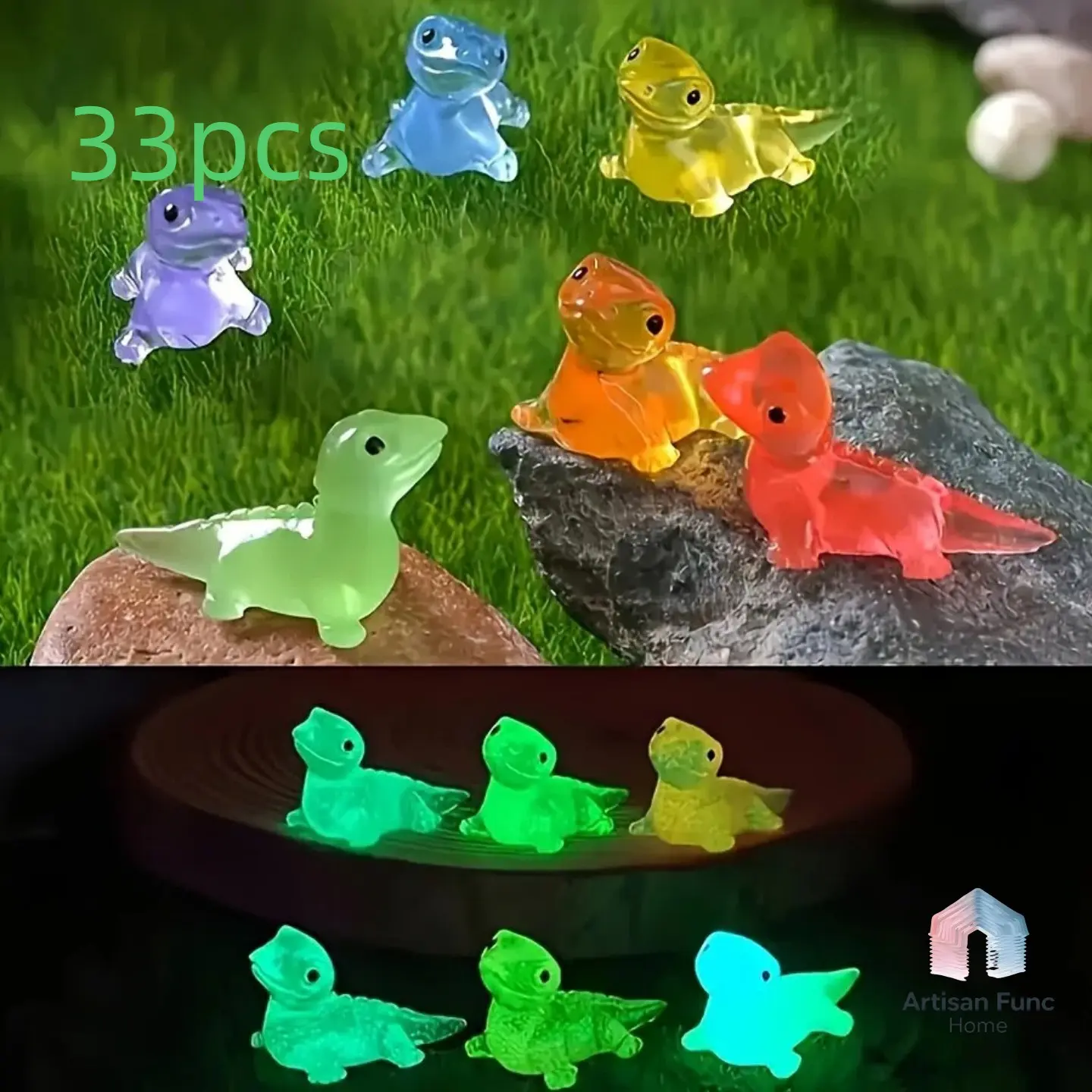 33pcs Glow-In-The-Dark Lizard Ornaments, Unique Home Decor Accessories, Perfect for Parties and Events, Durable Gifts