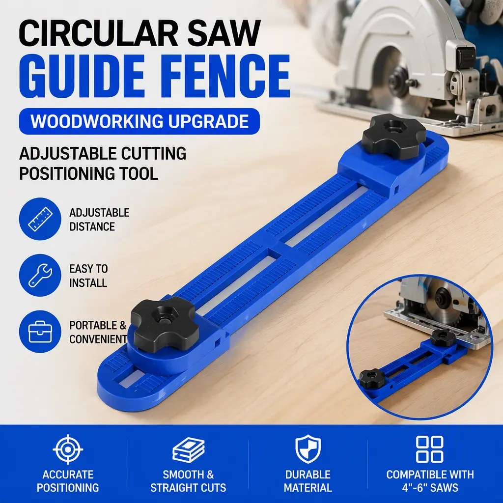 4-6 Inch Saw Cutting Fence, Adjustable Wood Cutting Locator, Portable Circular Saw Guide for Woodworking
