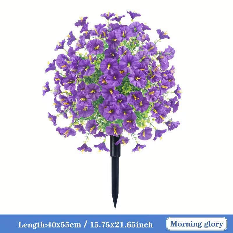 Artificial Flower Trumpet Flower With Ground Stake For Garden Decoration, Eucalyptus Artificial Flower Decoration, Artificial Green Plant, Suitable For Garden, Courtyard, And Outdoor Decoration