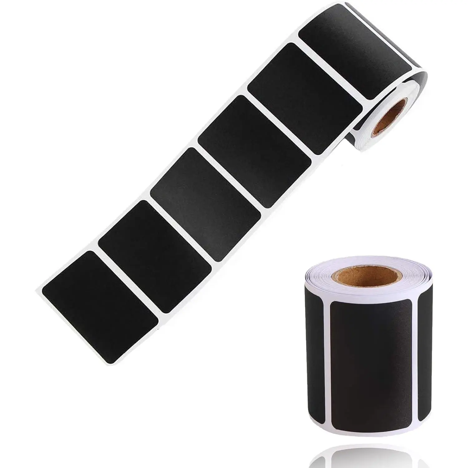 Chalkboard Sticker Label Black Rectangle Coding Roll Labels 300 count Removable Write-   for Kitchen Containers Jar Storage Bins Office Craft