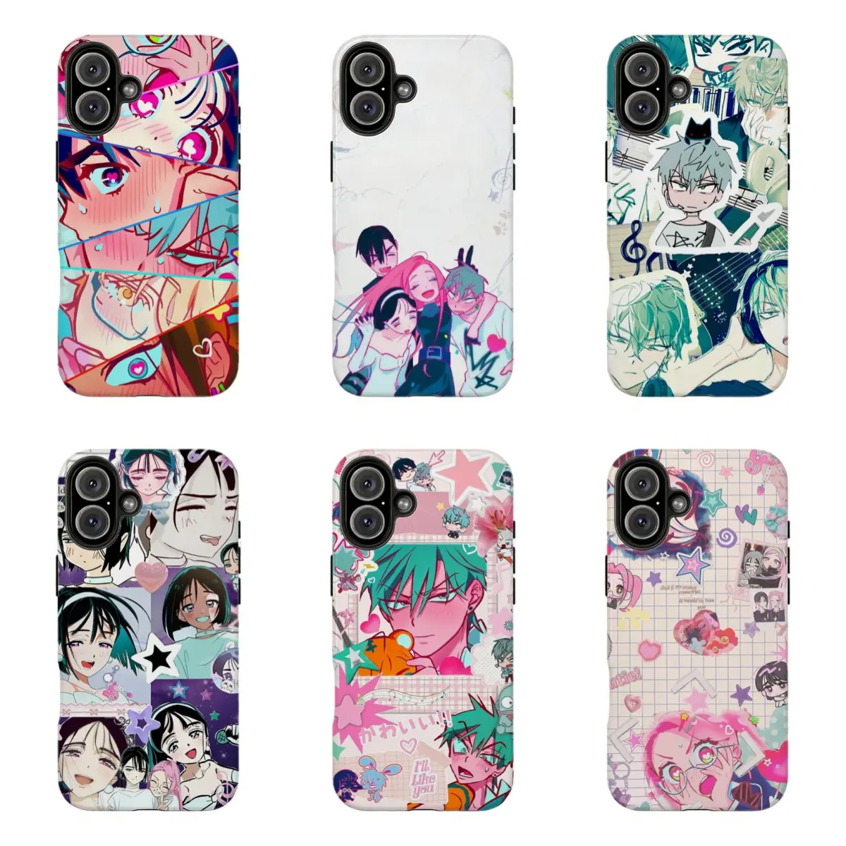 Aesthetic ALNST Alien Stage Sticker Bomb Phone Case, Pastel Anime Character Collage Protective Cover,For iPhone 11 12 13 14 15 16 17 pro max for Samsung S26 S25 S24 S23 S22 S21 phone Cases, fashion Gifts For Fans Men Women,phone cases