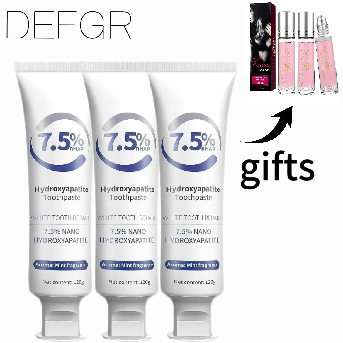 DEFGR 7.5% Nano Hydroxyapatite Enamel Repair Toothpaste - Fluoride-Free, Remineralizes Weakened Enamel, Strengthens Teeth for Daily Oral Protection