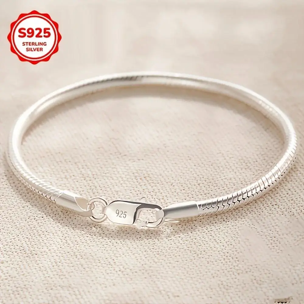 925 Sterling Silver Delicate and Simple Bracelet for Women, Stylish Wedding Accessory Jewelry Party